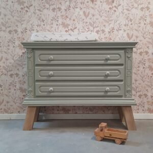 Vintage commode houtkleur/badkamermeubel