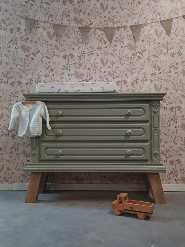 Vintage commode houtkleur/badkamermeubel
