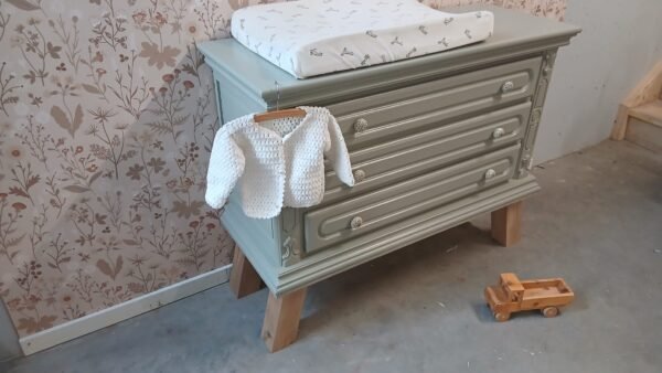 Vintage commode houtkleur/badkamermeubel