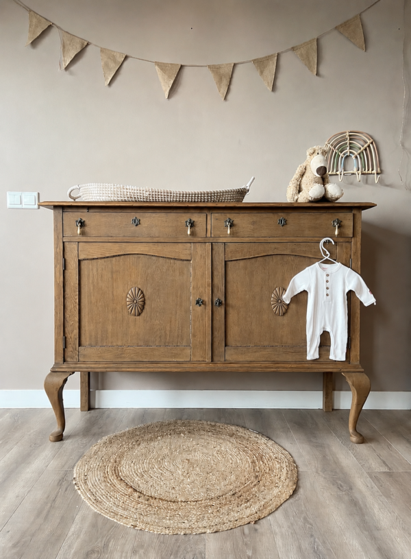 Vintage commode houtkleur/badkamermeubel
