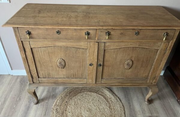 Vintage commode houtkleur/badkamermeubel