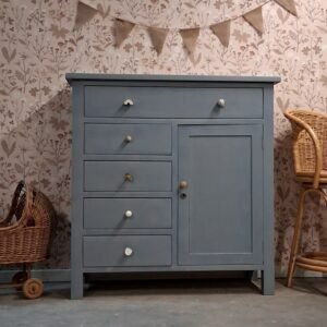 vintage commode babykamer, vintage kast kinderkamer speelgoedkast woonkamer uniek duurzaam